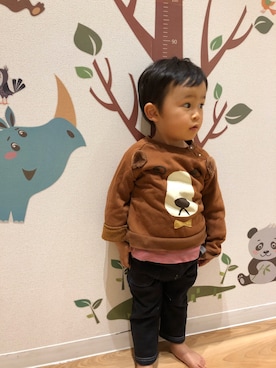 「KP BOY（ケーピーボーイ）のアイテム」を使った、Tatさん（キッズ・80cm）の冬コーディネート