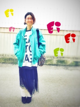 「みどり」｜「アイテム（その他アウター）」を使った、Eiさん（レディース・160cm）の冬コーディネート