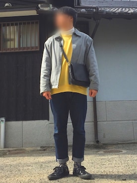 「RAGEBLUE（レイジブルー）のアイテム（クラッチバッグ）」を使った、棚と棚のAIDAさん（メンズ・177cm）の春コーディネート