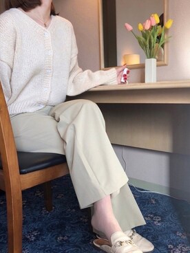 「2021春新作」｜「アイテム（ジャケット/アウター）」を使った、m'eさん（レディース・162cm）の春コーディネート