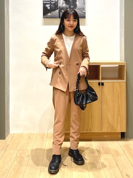 「ノーカラージャケット」｜harukaさん（レディース・157cm）の春コーディネート