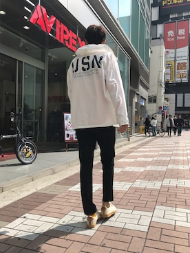 「ラフスタイル」｜「アイテム（ブルゾン）」を使った、yu- sukeさん（メンズ・182cm）の春コーディネート