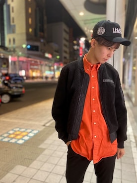 「スタッフセンバツ」｜「アイテム（MA-1）」を使った、yu- sukeさん（メンズ・182cm）の冬コーディネート