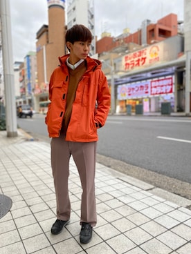 「古着好きな人と繋がりたい」｜「アイテム（ブルゾン）」を使った、yu- sukeさん（メンズ・182cm）の冬コーディネート