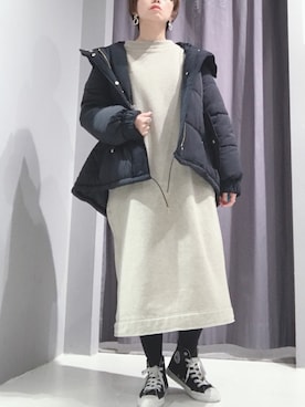 「CRAFT STANDARD BOUTIQUE（クラフトスタンダードブティック）のアイテム（ダウンジャケット/コート）」を使った、saitoさん（レディース・153cm）の冬コーディネート