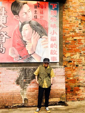 「plain-me（プレインミー）のアイテム（ベスト）」を使った、33さん（メンズ・155cm）の春コーディネート