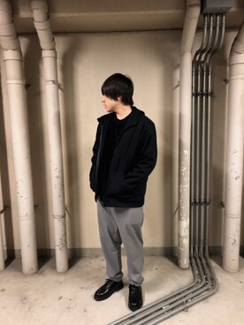 「SENSE OF PLACE by URBAN RESEAR」｜「アイテム（スウェット）」を使った、にゃんぽんさん（メンズ・171cm）の冬コーディネート