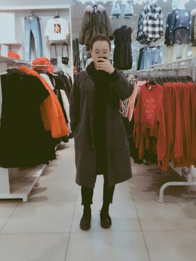 「FOREVER 21」｜「アイテム（ダッフルコート）」を使った、落枕的方向盘さん（レディース・162cm）の秋コーディネート