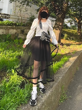 「WC（ダブル シー）のアイテム（シャツ/ブラウス）」を使った、Ayuさん（レディース・157cm）の夏コーディネート