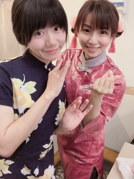 「アイテム（ドレス、ピンク系）」を使った、Li-Ting Huangさん（レディース・157cm）の冬コーディネート