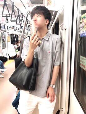 「L.H.P（エルエイチピー）のアイテム（トートバッグ）」を使った、ZAKIMIYAさん（メンズ・171cm）の夏コーディネート