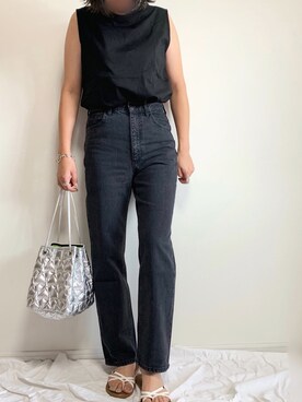 「ハイウエストストレートジーンズ」｜a__star__iさん（レディース・160cm）の夏コーディネート