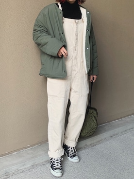 「ZARA（ザラ）のアイテム（サロペット/オーバーオール）」を使った、a__star__iさん（レディース・160cm）の冬コーディネート