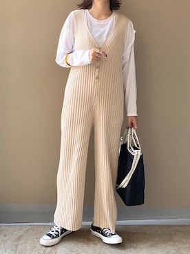 「beautiful people」｜「アイテム（オールインワン・サロペット）」を使った、a__star__iさん（レディース・160cm）の秋コーディネート