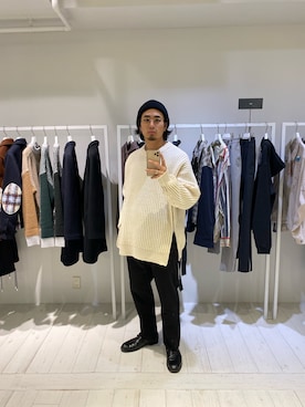 「Name.（ネーム）のアイテム（パンツ）」を使った、Kazuki Yamashitaさん（メンズ・174cm）の冬コーディネート