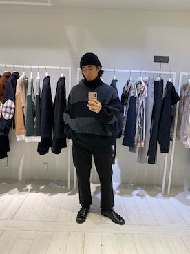 「Name.（ネーム）のアイテム（パンツ）」を使った、Kazuki Yamashitaさん（メンズ・174cm）の冬コーディネート