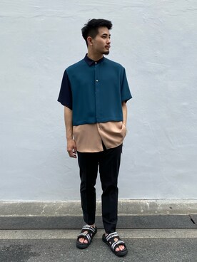 「アイテム（スラックス）」を使った、Kazuki Yamashitaさん（メンズ・172cm）の春コーディネート