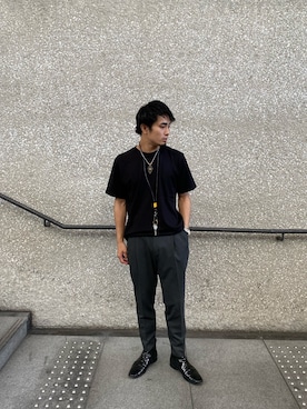「STUDIOUS（ステュディオス）のアイテム（パンツ）」を使った、Kazuki Yamashitaさん（メンズ・172cm）の夏コーディネート
