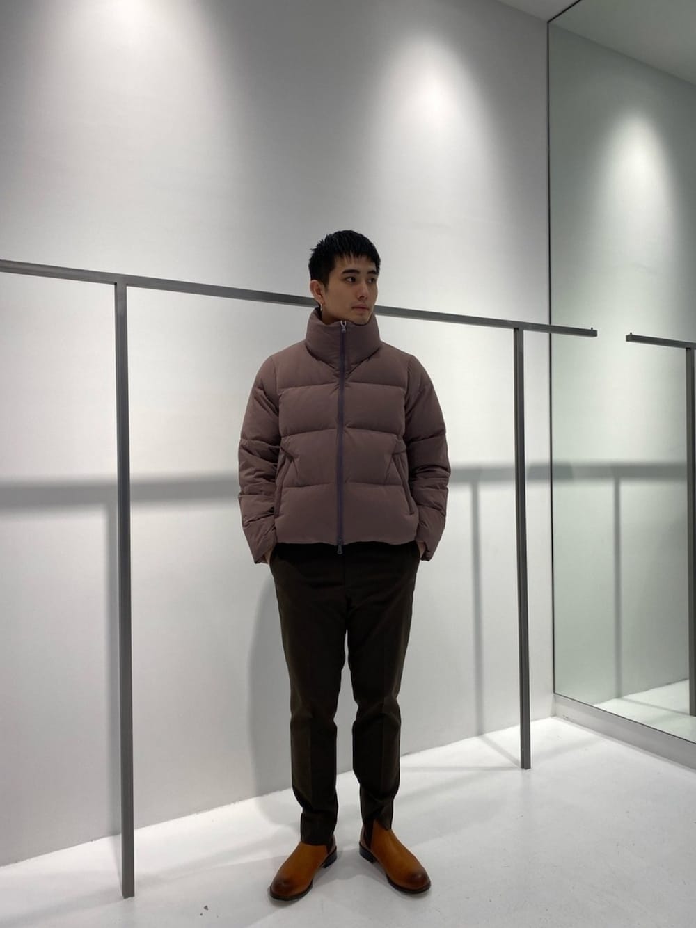 STUDIOUS 700FPラウンドヘムスタンドカラーダウンブルゾン studious