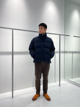 「STUDIOUS（ステュディオス）のアイテム（ダウンジャケット/コート）」を使った、Kazuki Yamashitaさん（メンズ・172cm）の秋コーディネート