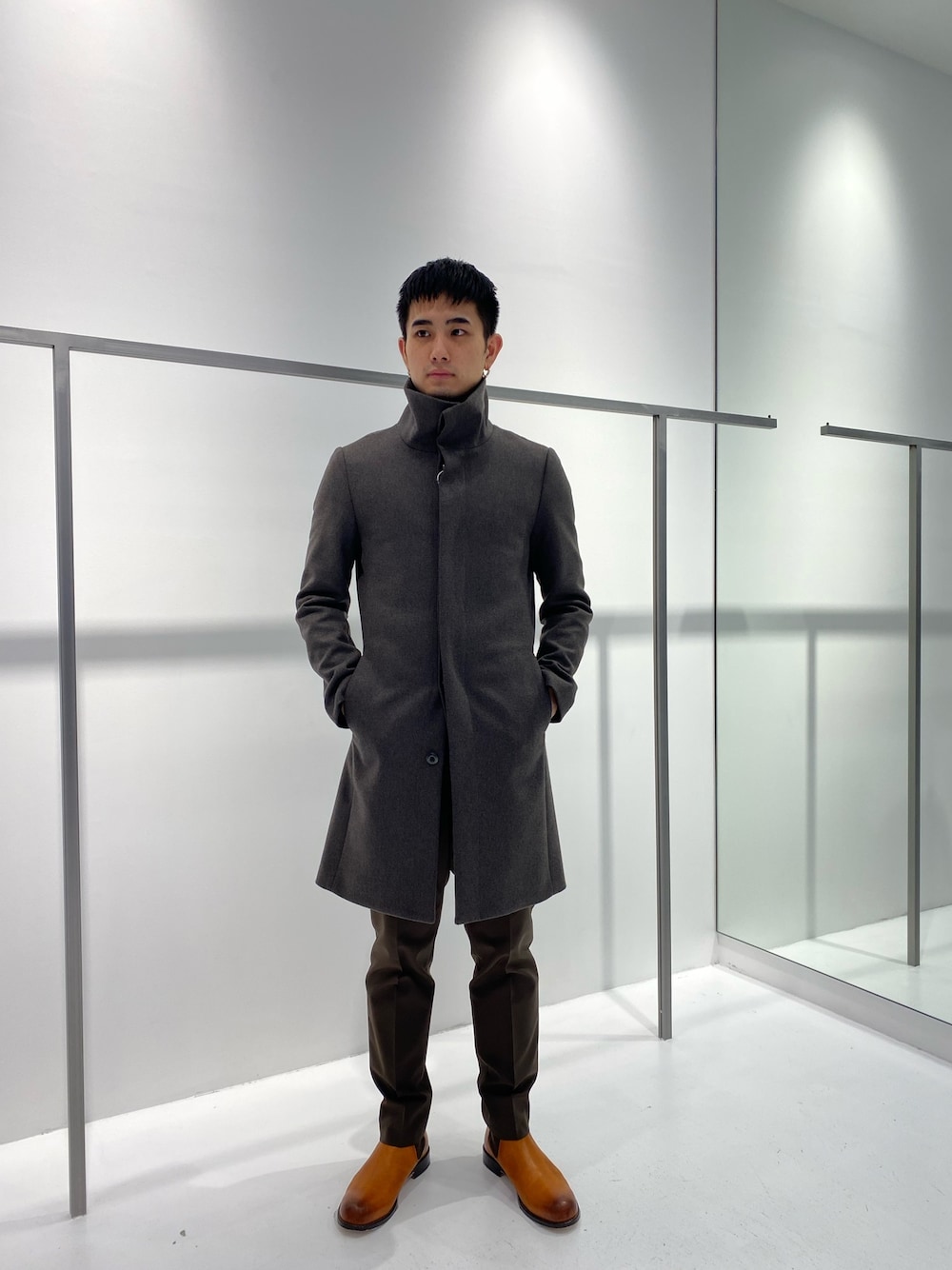 STUDIOUS別注 カシミア混二重織りメルトンフードコート 2 ほぼ新品 ATTACHMENT（アタッチメント）の「STUDIOUS別注 カシミア混二重