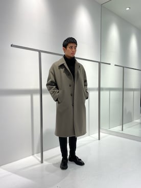 「STUDIOUS（ステュディオス）のアイテム（チェスターコート）」を使った、Kazuki Yamashitaさん（メンズ・172cm）の秋コーディネート