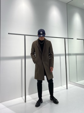 「STUDIOUS（ステュディオス）のアイテム（チェスターコート）」を使った、Kazuki Yamashitaさん（メンズ・172cm）の秋コーディネート