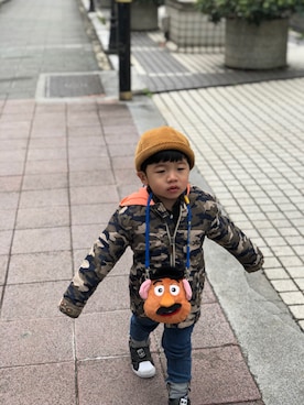 「ZARA KIDSのアイテム（その他アウター）」を使った、Emilia Yehさん（キッズ・90cm）の冬コーディネート