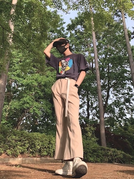 「アイテム（帽子）」を使った、K☺︎ さん（メンズ・175cm・10代）の春コーディネート