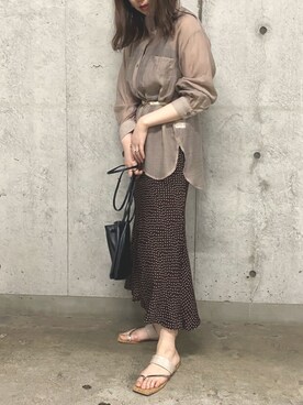 「ドット柄」｜Mnortさん（レディース・165cm）の春コーディネート