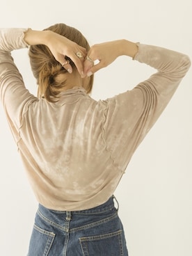 「アイテム（トップス、ブラウン系）」を使った、Mnortさん（レディース・154cm）の夏コーディネート