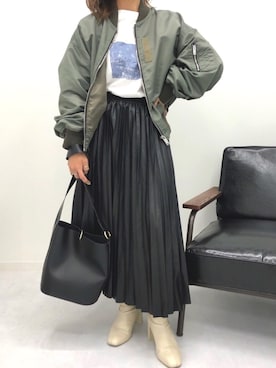 「LOWRYS FARM（ローリーズファーム）のストレッチヒールブーツ　851418（ブーツ）」を使った、Mnortさん（レディース・160cm）の秋コーディネート