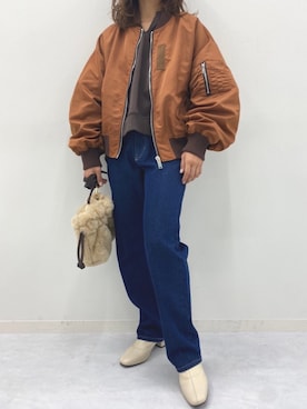 「LOWRYS FARM（ローリーズファーム）のストレッチヒールブーツ　851418（ブーツ）」を使った、Mnortさん（レディース・160cm）の秋コーディネート