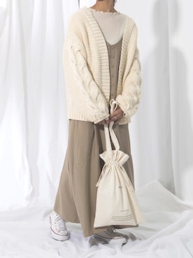 「くすみカラー」｜Mnortさん（レディース・160cm）の秋コーディネート