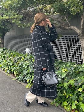 「オーバーコート」｜「アイテム（その他アウター）」を使った、Mnortさん（レディース・160cm）の冬コーディネート