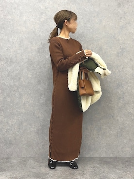 「オーバーコート」｜Mnortさん（レディース・160cm）の冬コーディネート