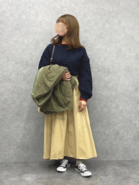 「キルティングコート」｜Mnortさん（レディース・160cm）の冬コーディネート