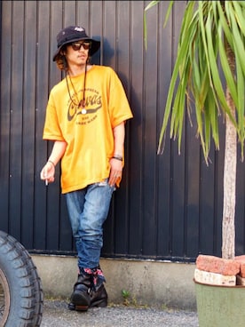 「LOSER MACHINE（ルーサーマシーン）のアイテム」を使った、Canvas Yoshikiさん（メンズ・177cm）の夏コーディネート