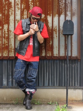 「LOSER MACHINE（ルーサーマシーン）のアイテム」を使った、Canvas Yoshikiさん（メンズ・177cm）の夏コーディネート