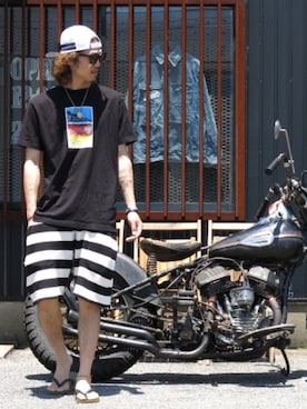 「CLUCT（クラクト）のアイテム（キャップ）」を使った、Canvas Yoshikiさん（メンズ・177cm）の夏コーディネート