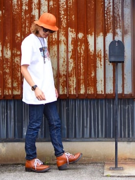 「CLUCT（クラクト）のアイテム（パンツ）」を使った、Canvas Yoshikiさん（メンズ・177cm）の夏コーディネート