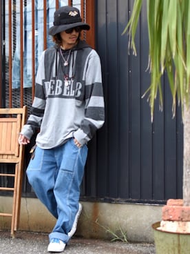 「CLUCT（クラクト）のアイテム（パンツ）」を使った、Canvas Yoshikiさん（メンズ・177cm）の夏コーディネート