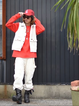 「LOSER MACHINE（ルーサーマシーン）のアイテム」を使った、Canvas Yoshikiさん（メンズ・177cm）の夏コーディネート