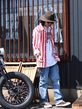 「EVILACTのアイテム」を使った、Canvas Yoshikiさん（メンズ・177cm）の秋コーディネート