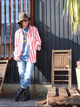 「EVILACTのアイテム」を使った、Canvas Yoshikiさん（メンズ・177cm）の秋コーディネート