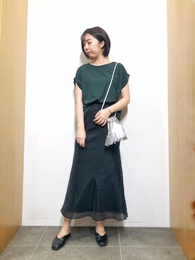 「URBAN RESEARCH（アーバンリサーチ）のとろみデザインスリーブカットソー（Tシャツ/カットソー）」を使った、くろみーさん（レディース・168cm）の春コーディネート