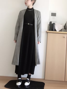 「DES PRES（デ・プレ）のアイテム（ジャケット/アウター）」を使った、林﨑咲良さん（レディース・153cm）の冬コーディネート