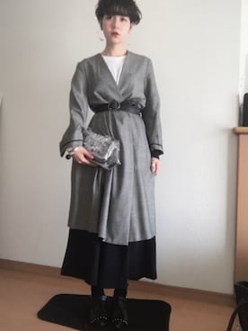 「スプリングSENSEOFPLACE」｜「アイテム（アクセサリー）」を使った、林﨑咲良さん（レディース・153cm）の春コーディネート
