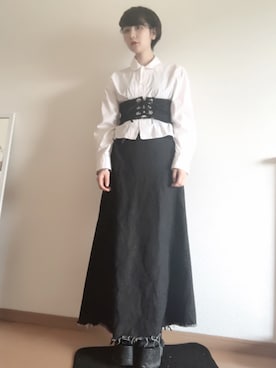 林﨑咲良さん(レディース・153cm)の春コーディネート