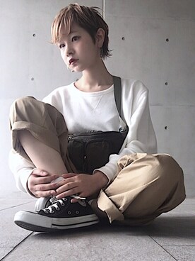 「SETT（セット）のアイテム」を使った、林﨑咲良さん（レディース・153cm）の秋コーディネート